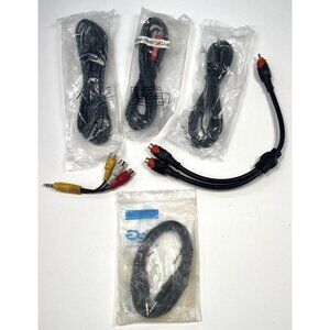 Lot 5 Various Audio Aux Stereo A/V Cords CABLES Splitters Adapter 3.5mm HDMI RCA